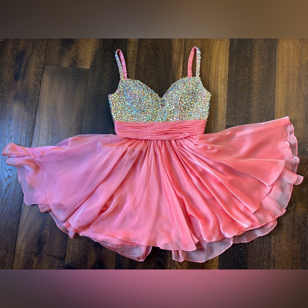 La Femme - Sparkly Sweetheart Bodiced Party Dress - 6